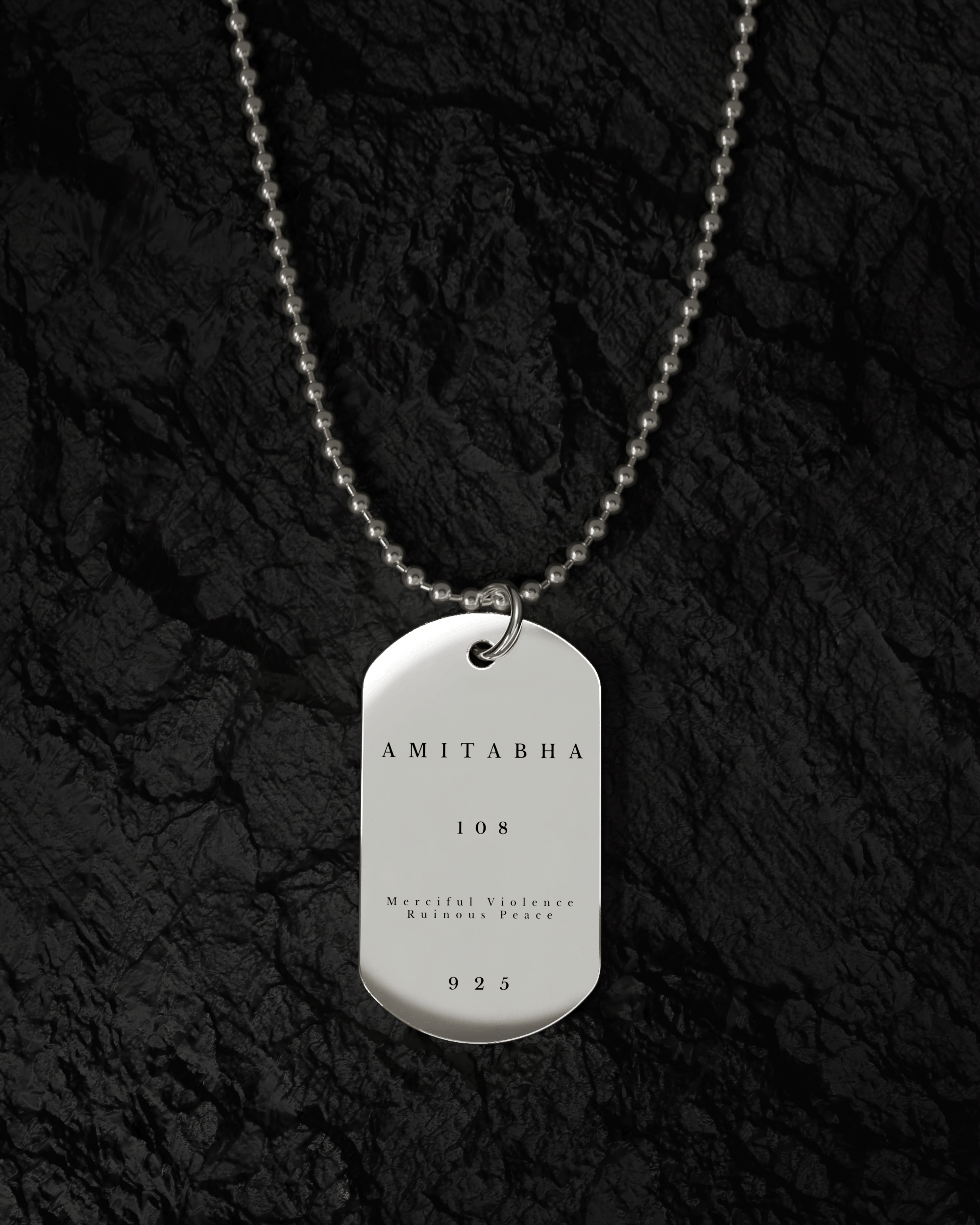 AMITABHA Vajra Dogtag — 925 sterling silver, back view
