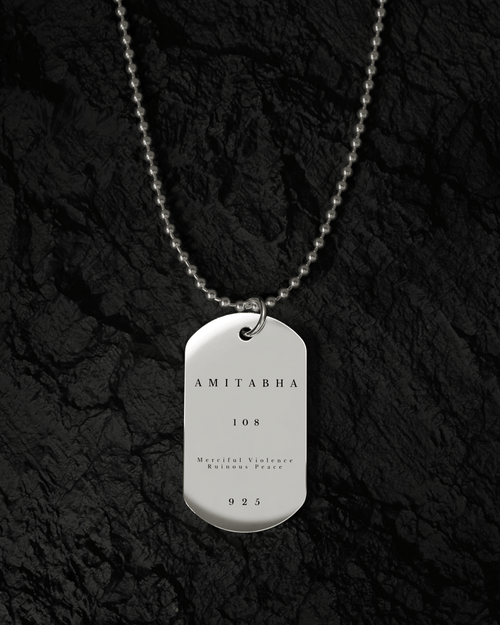 AMITABHA Vajra Dogtag — 925 sterling silver, back view