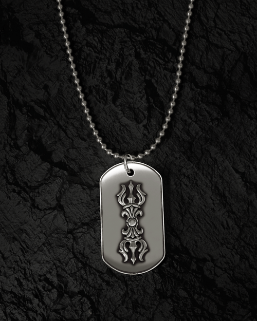 AMITABHA Vajra Dogtag — 925 sterling silver, front view