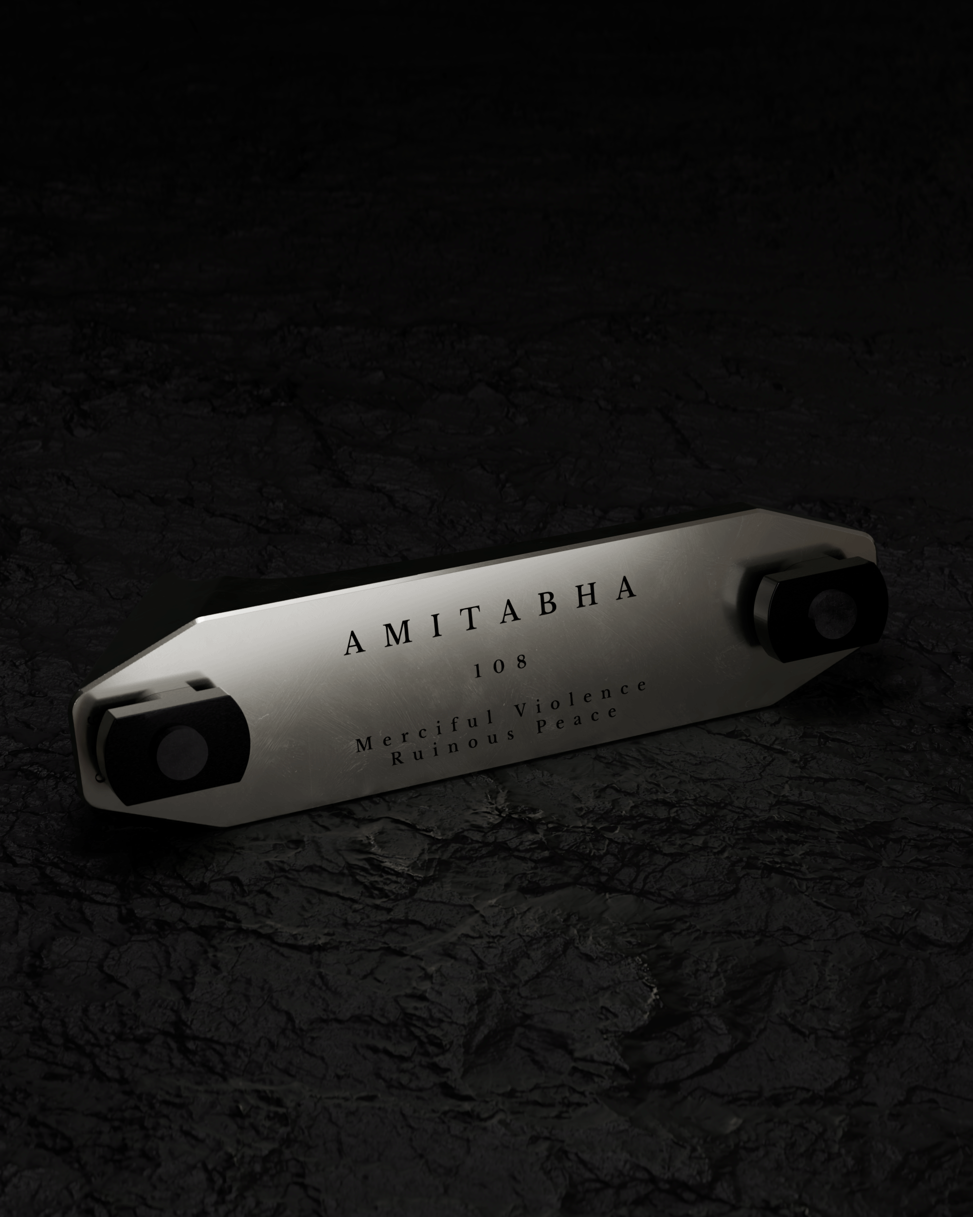  AMITABHA Vajra Hand Stop — 925 sterling silver, bottom view