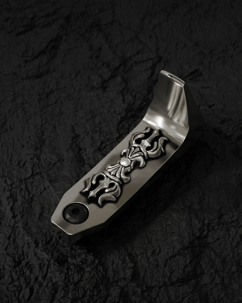  AMITABHA Vajra Hand Stop — 925 sterling silver, top view