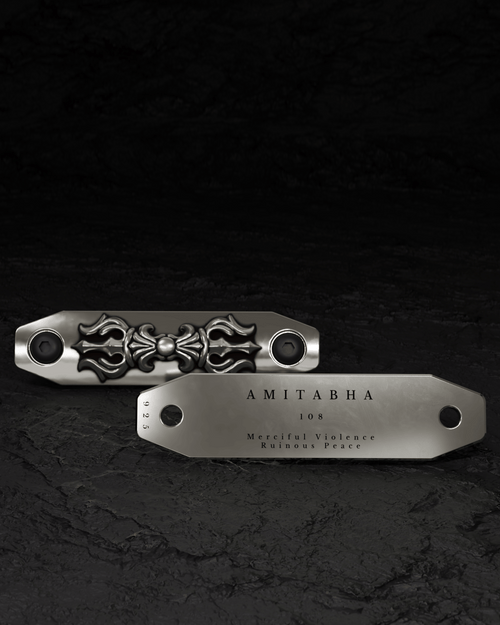 AMITABHA Vajra Rail Cover — 925 sterling silver, front and back view