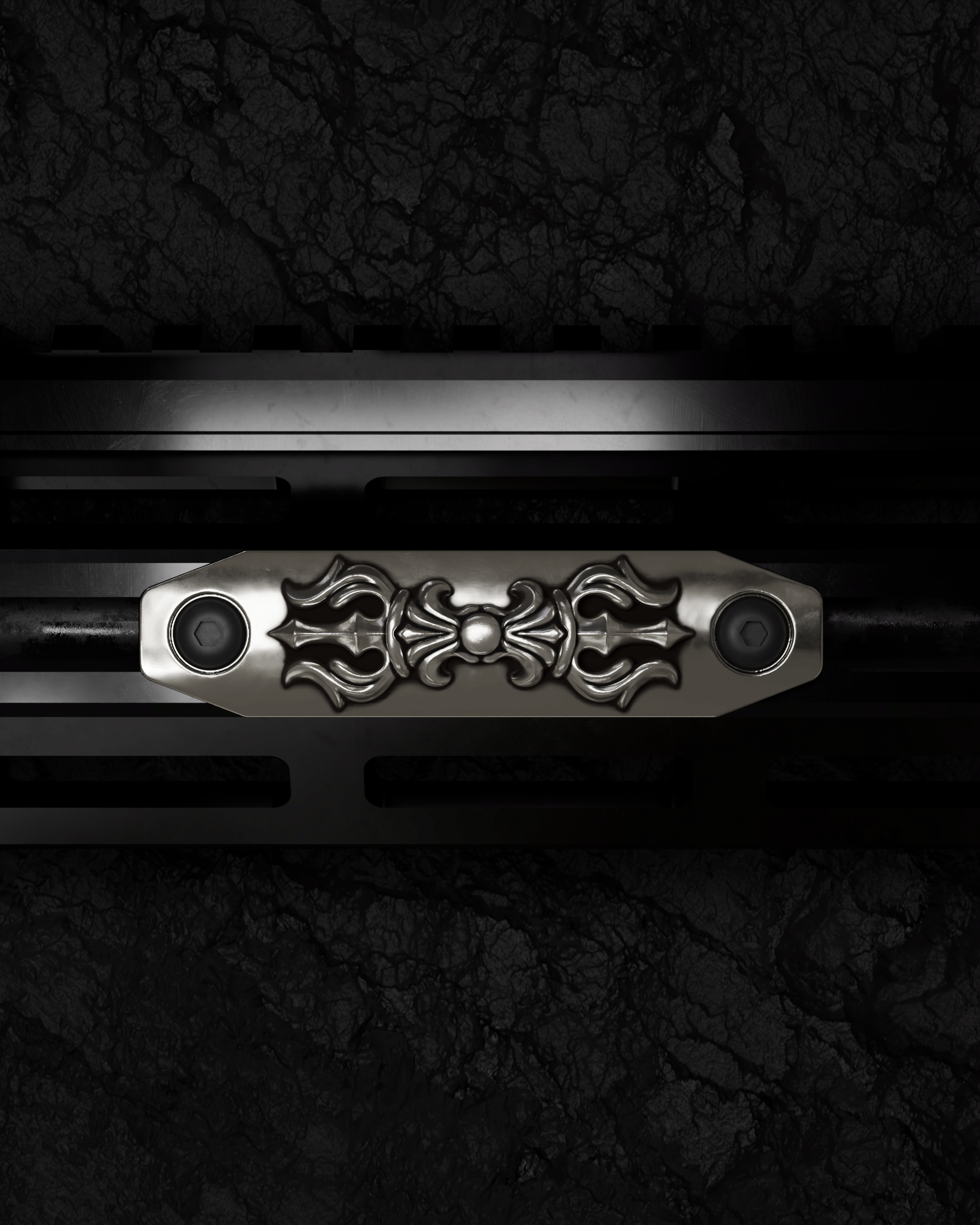 AMITABHA Vajra Rail Cover — 925 sterling silver, mounted with guard